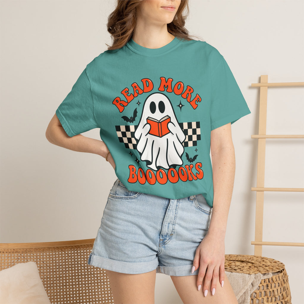 Read More Booooks ghost reading T-Shirt | Halloween book lover tee