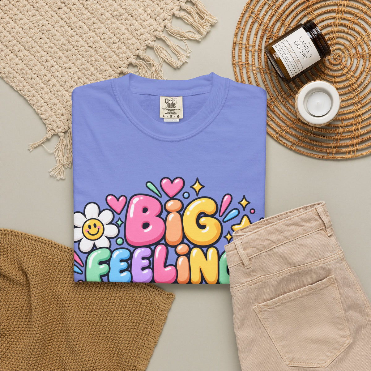 Big Feelings Safe Spaces T-shirt | Pastel Cute Floral Typography