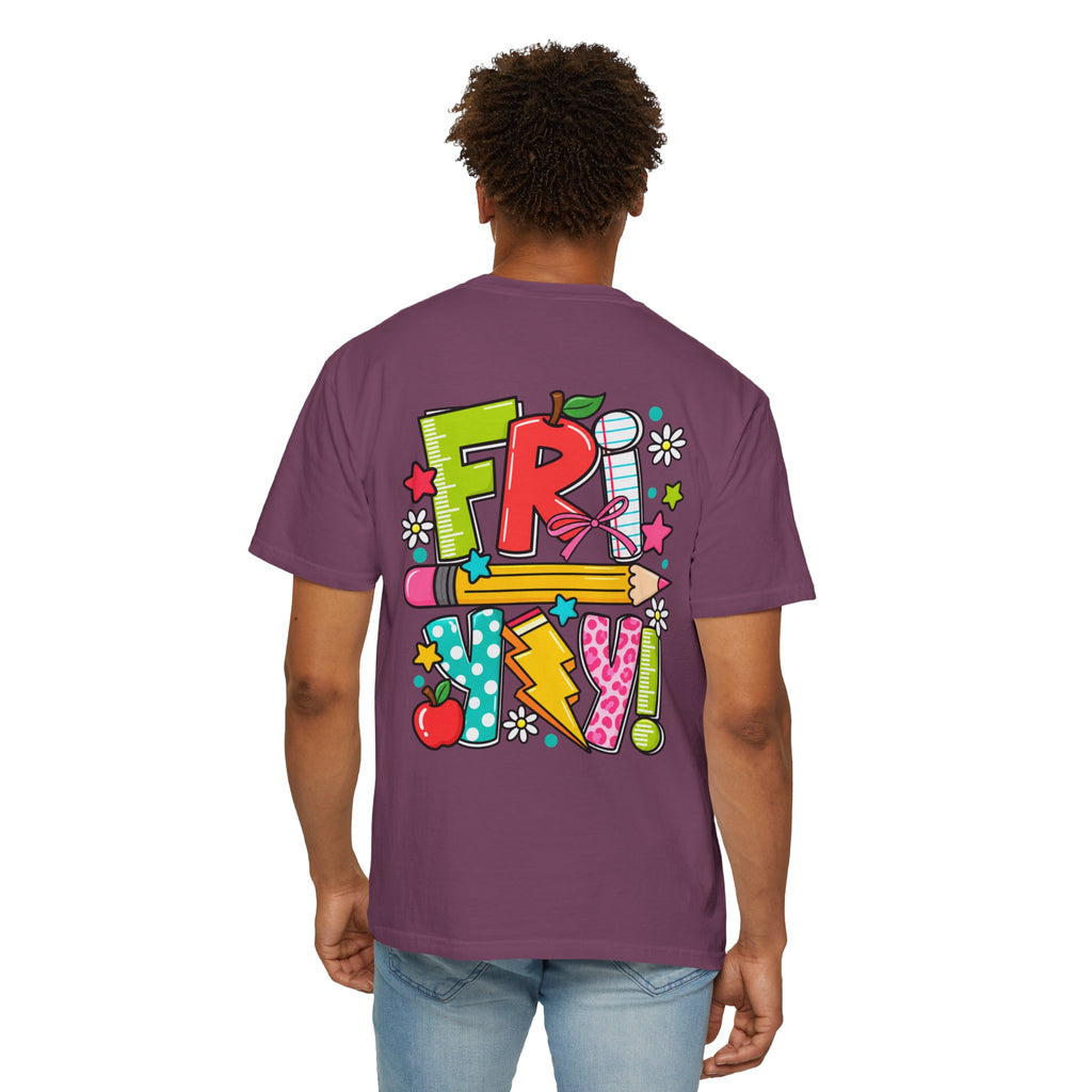 Happy Fri-yay Colorful Graphic T-shirt | Cute Friday Celebration Tee