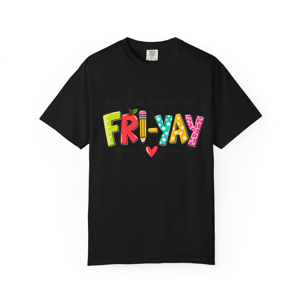 Happy Fri-yay Colorful Graphic T-shirt | Cute Friday Celebration Tee