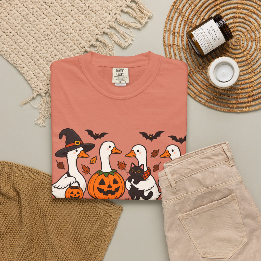 Halloween Ducks T-shirt | Geese in Costumes, Pumpkin Jack-O’-Lantern