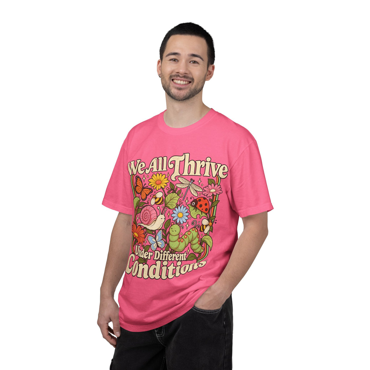 We All Thrive Under Different Conditions T-shirt | Floral Nature Illustration