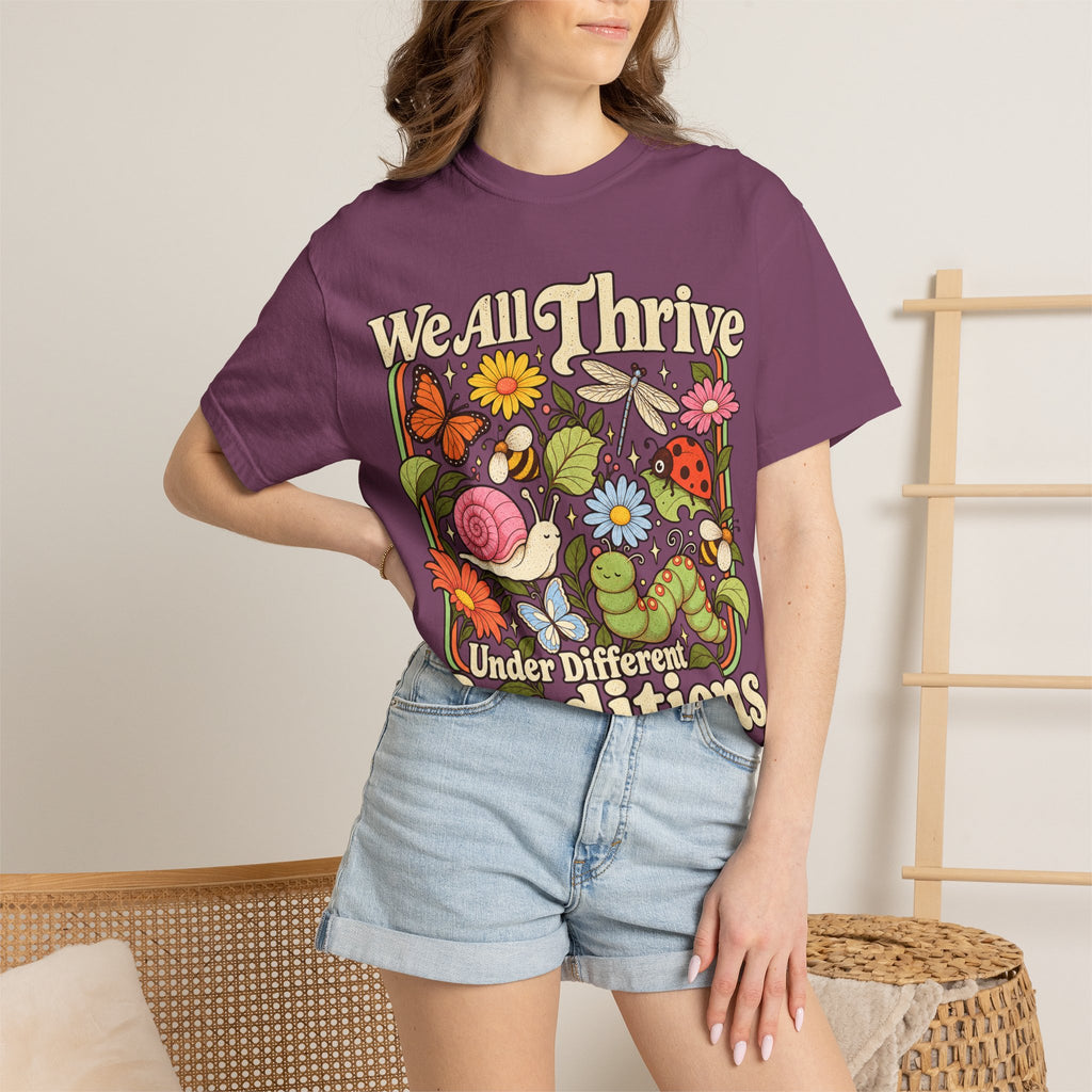 We All Thrive Under Different Conditions T-shirt | Floral Nature Illustration