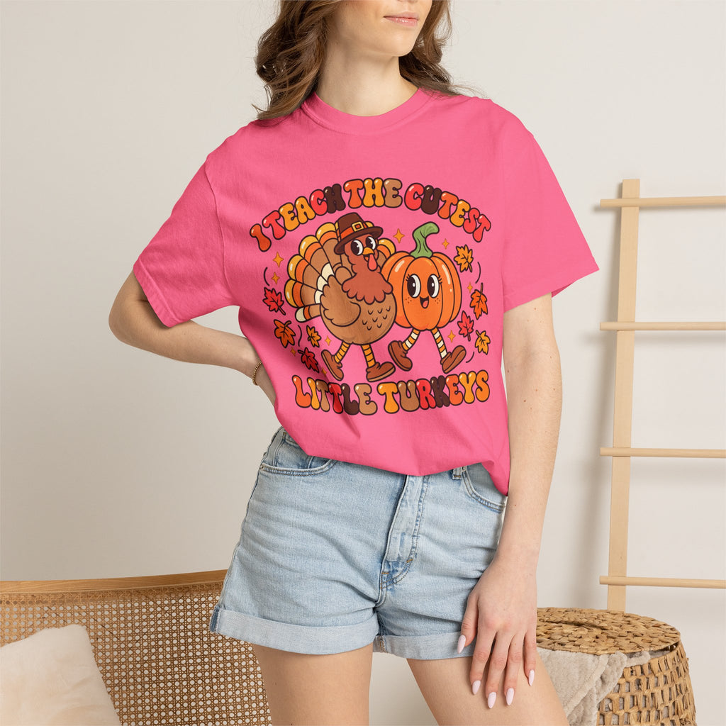 I Teach the Cutest Little Turkeys T-shirt | Thanksgiving Teacher Shirt