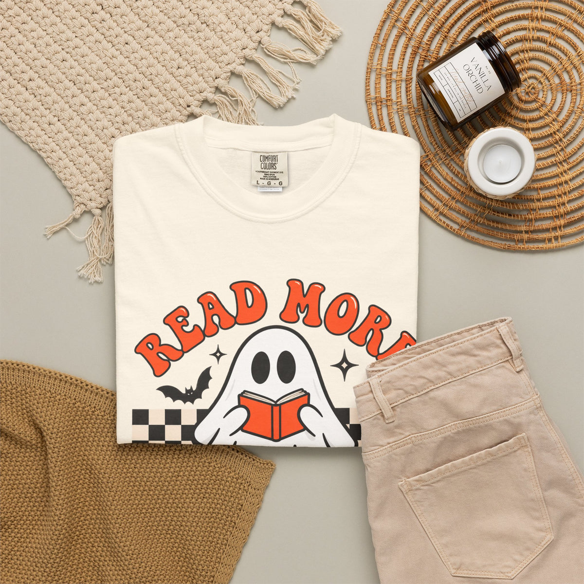 Read More Booooks ghost reading T-Shirt | Halloween book lover tee