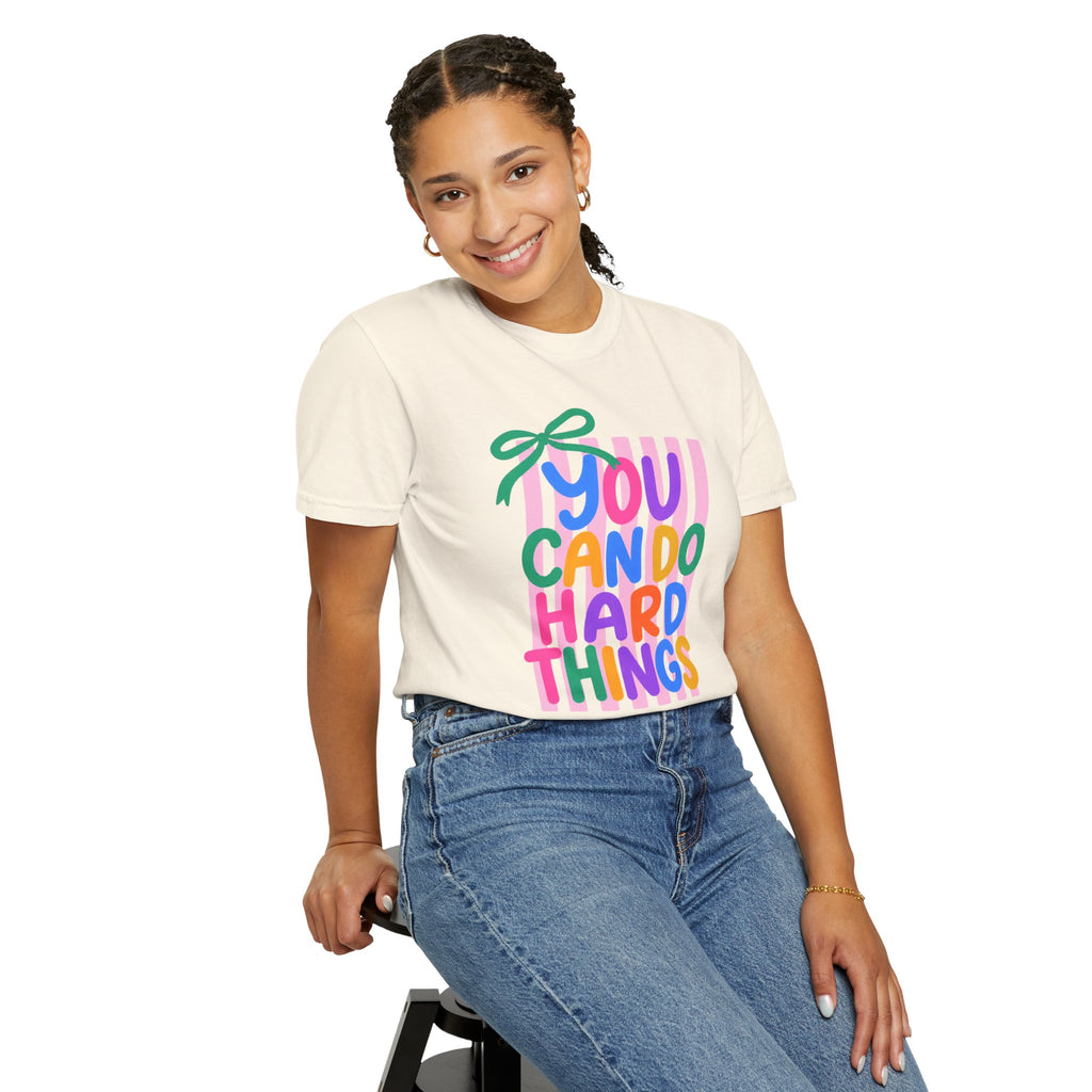 You Can Do Hard Things T-shirt | Colorful Motivational Typography