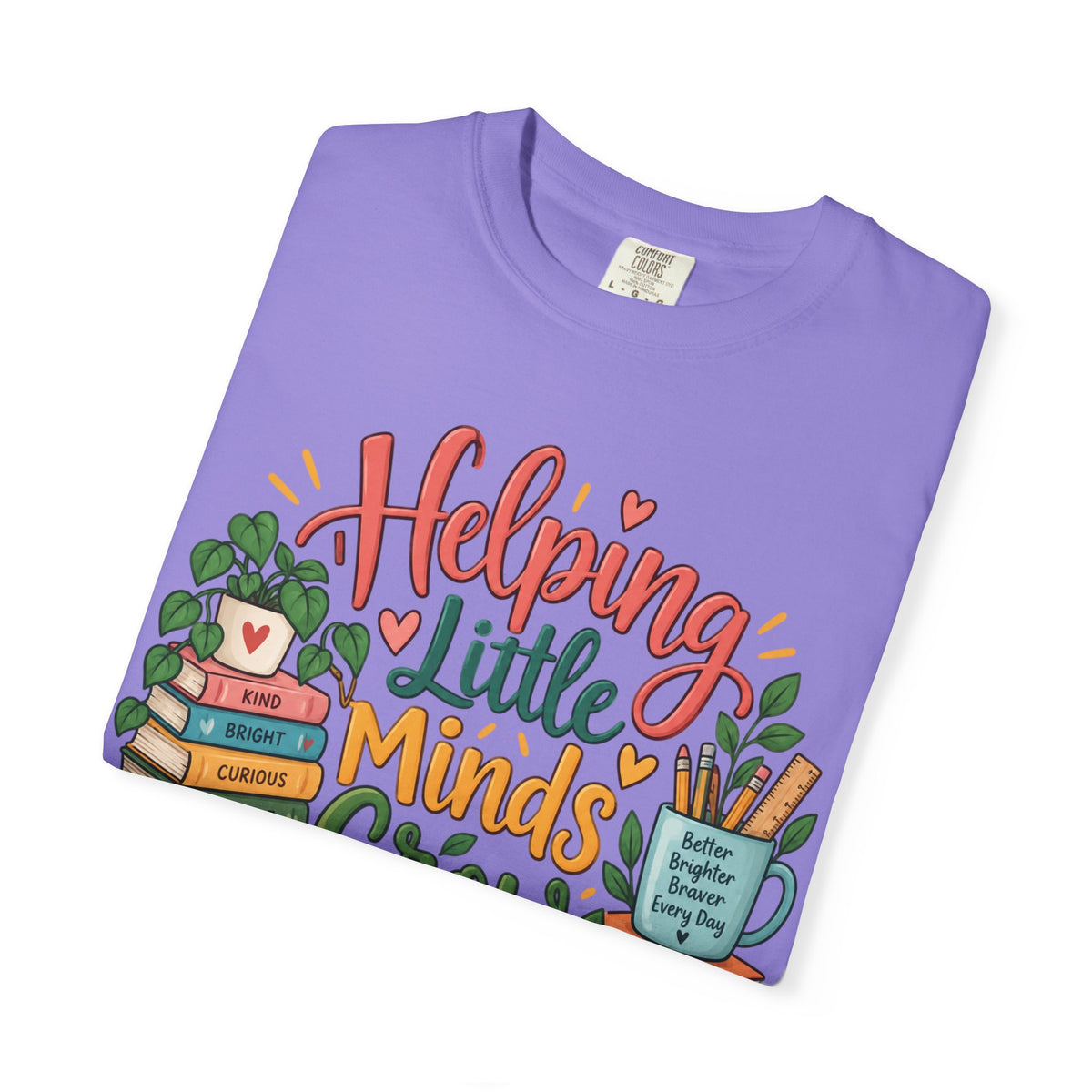 Helping Little Minds Grow T-shirt | Teacher Book Apple Mug Design