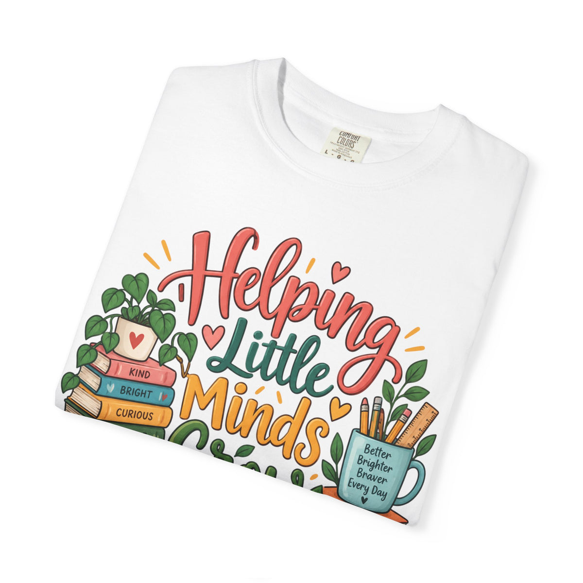 Helping Little Minds Grow T-shirt | Teacher Book Apple Mug Design
