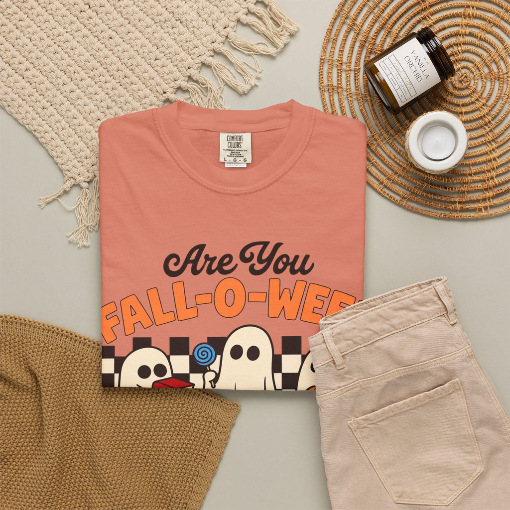 Fall-o-ween Ghosts Directions? T-shirt | Halloween pumpkin retro graphic