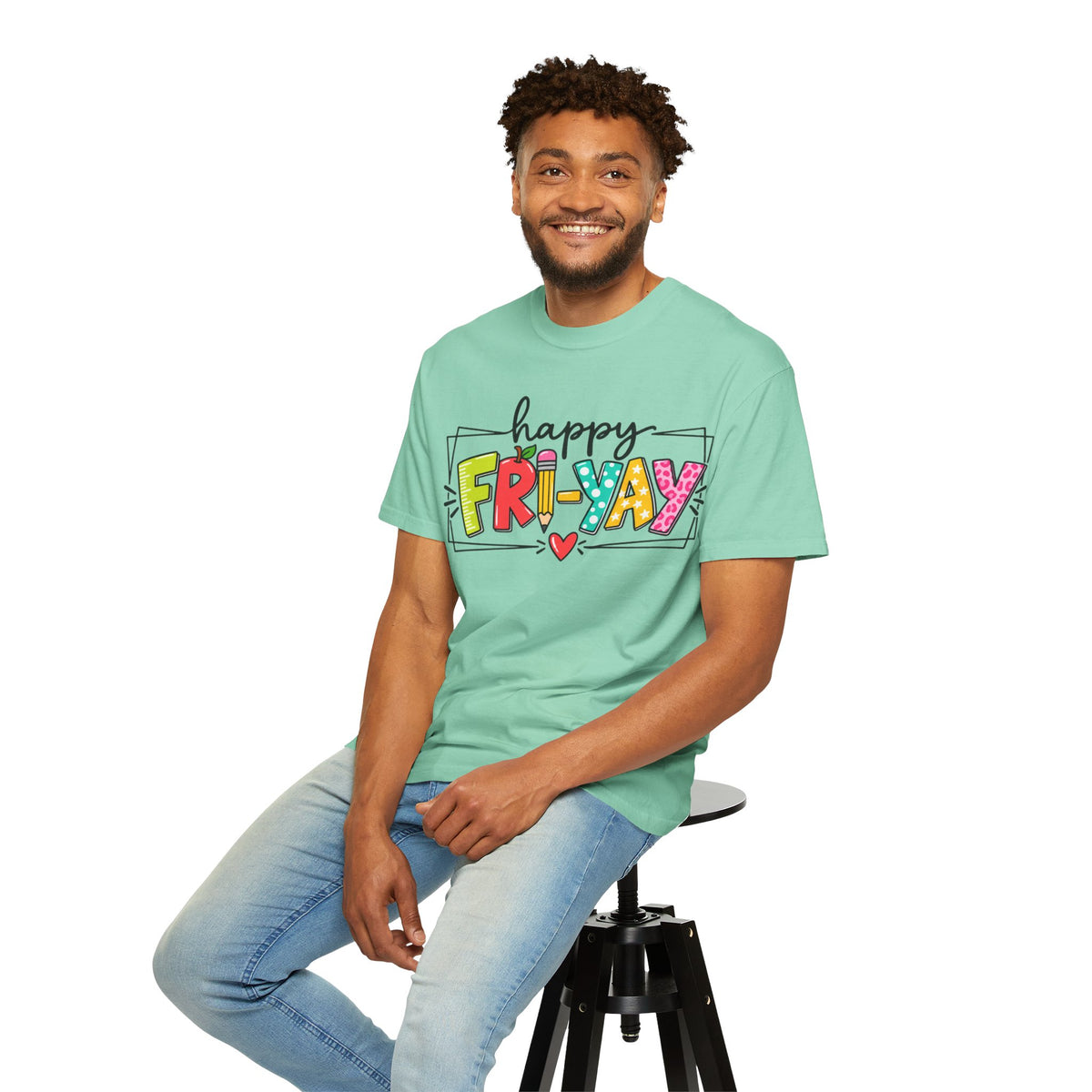Happy Fri-yay Colorful Graphic T-shirt | Cute Friday Celebration Tee