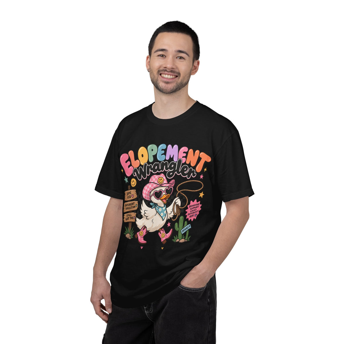 Elopement T-shirt | Cute Cowboy Sloth Illustration, Western Floral Tee