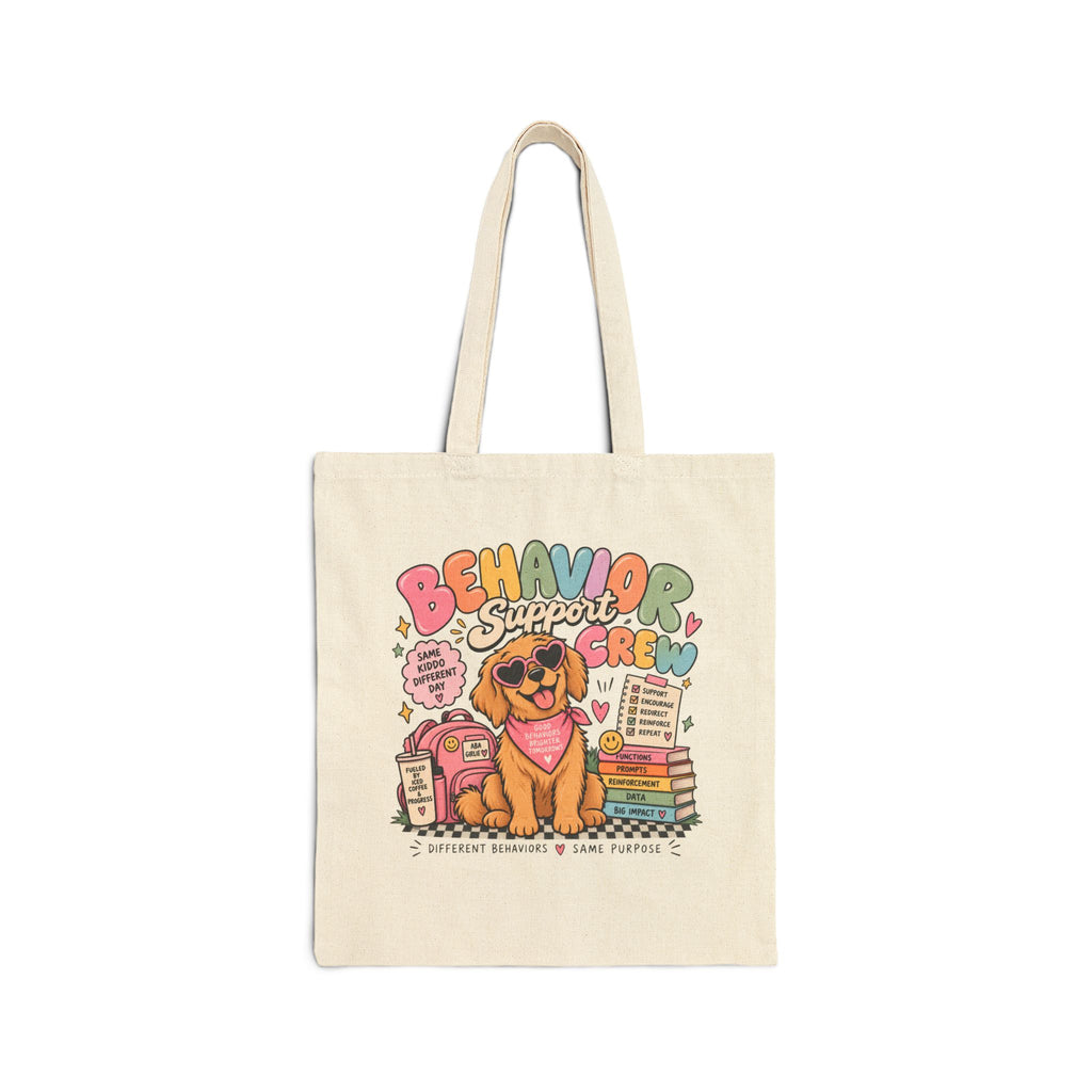 Behavior Support Crew Tote Bag | Therapy Dog Design, School Counseling Supplies