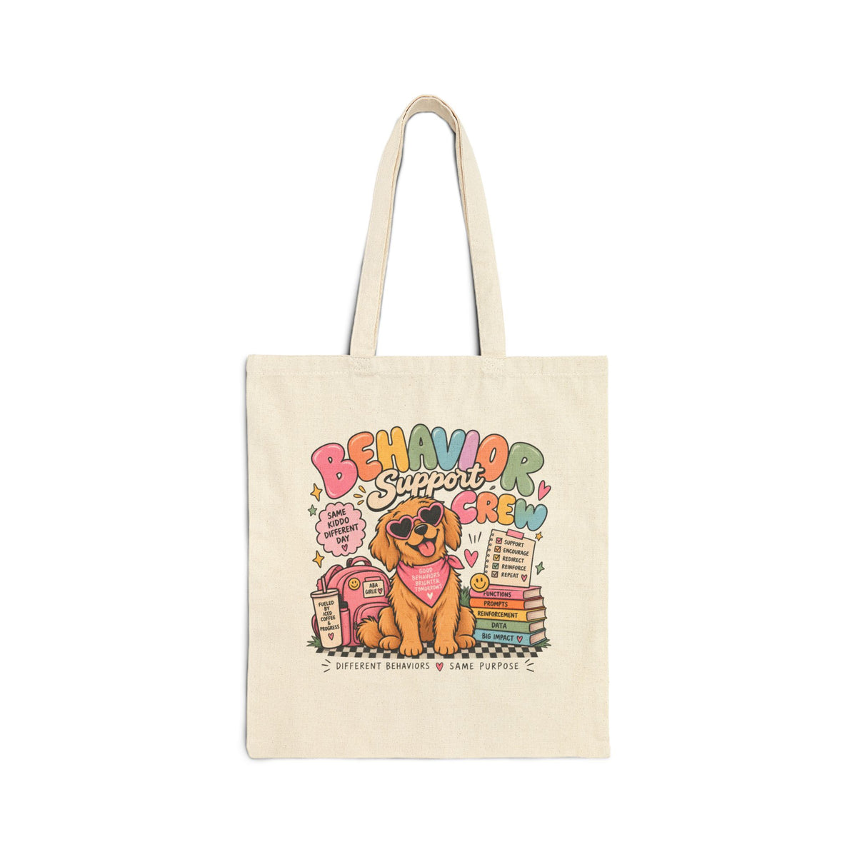 Behavior Support Crew Tote Bag | Therapy Dog Design, School Counseling Supplies