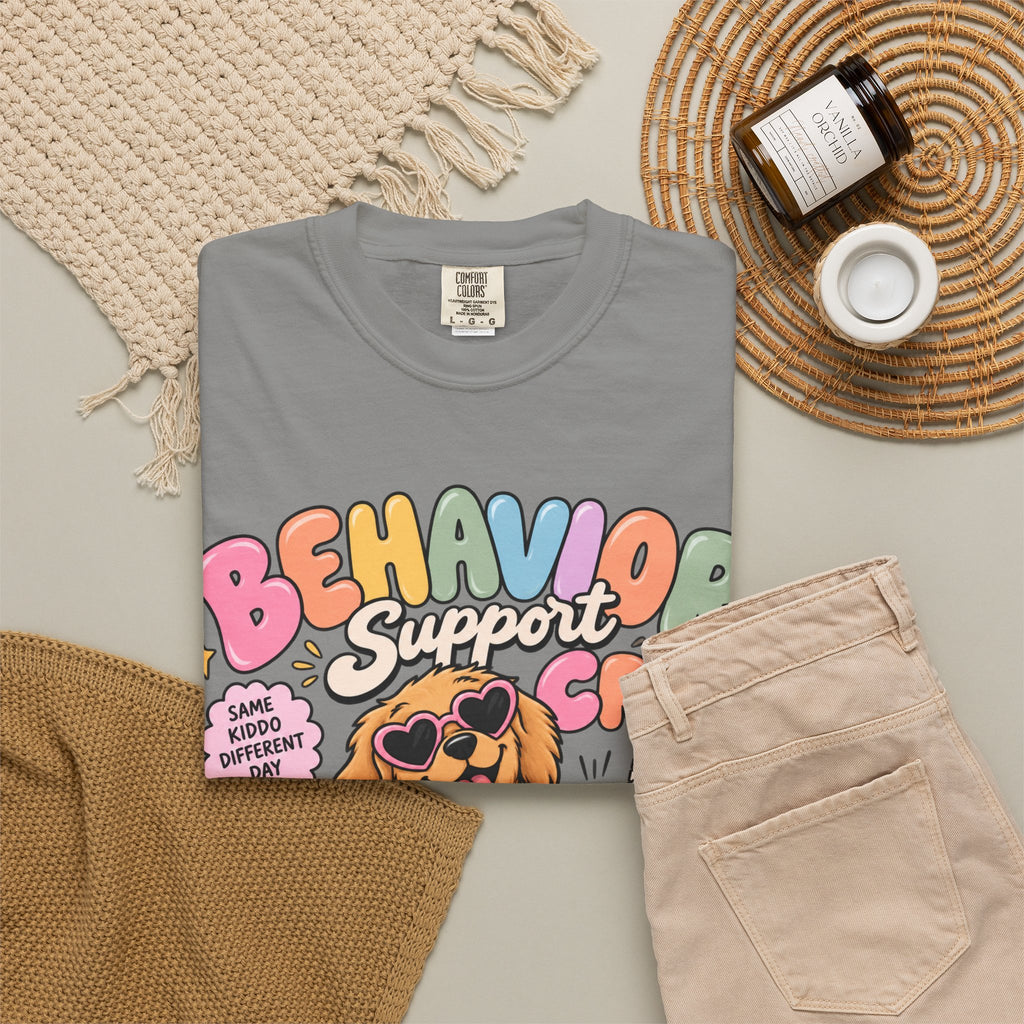 Behavior Support Crew T-shirt | Golden Retriever School Therapy Design