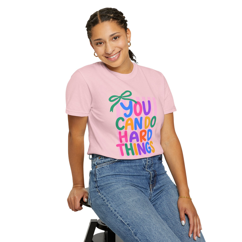 You Can Do Hard Things T-shirt | Colorful Motivational Typography