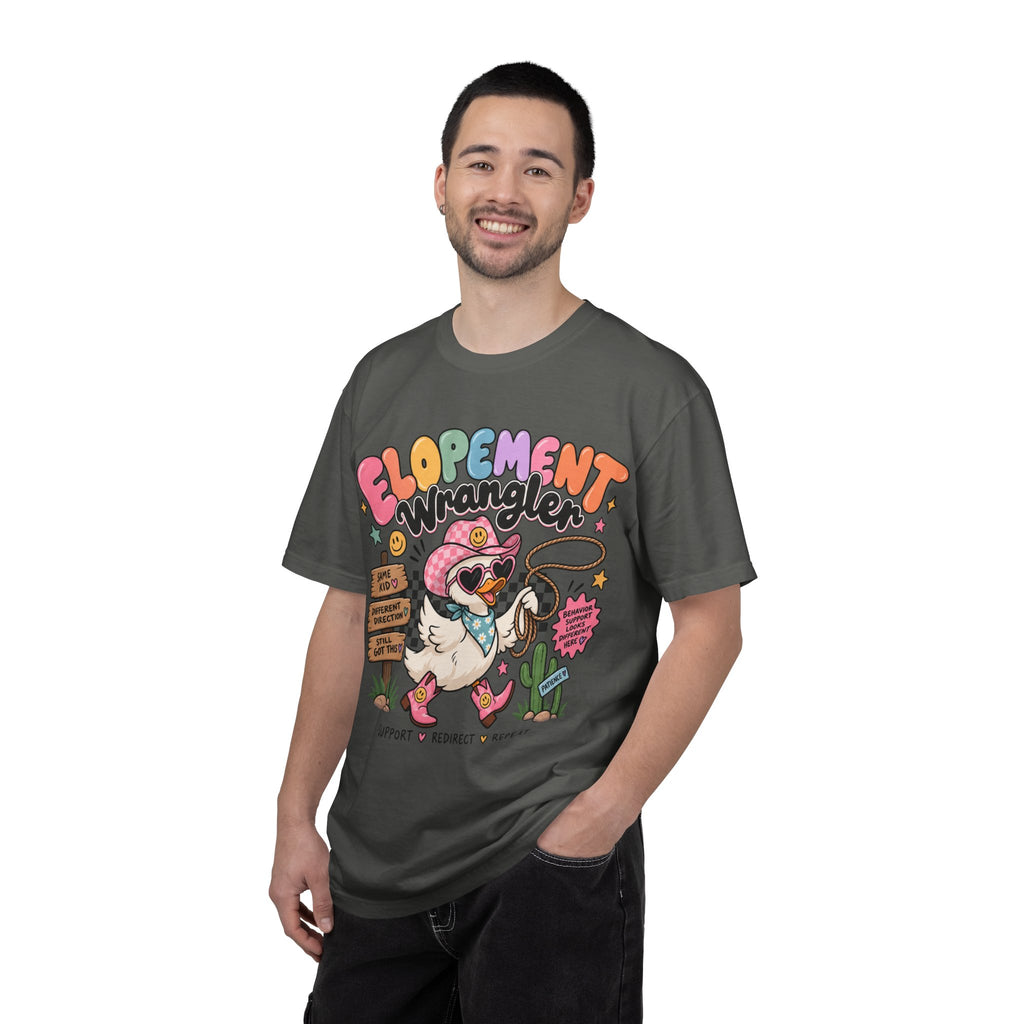 Elopement T-shirt | Cute Cowboy Sloth Illustration, Western Floral Tee