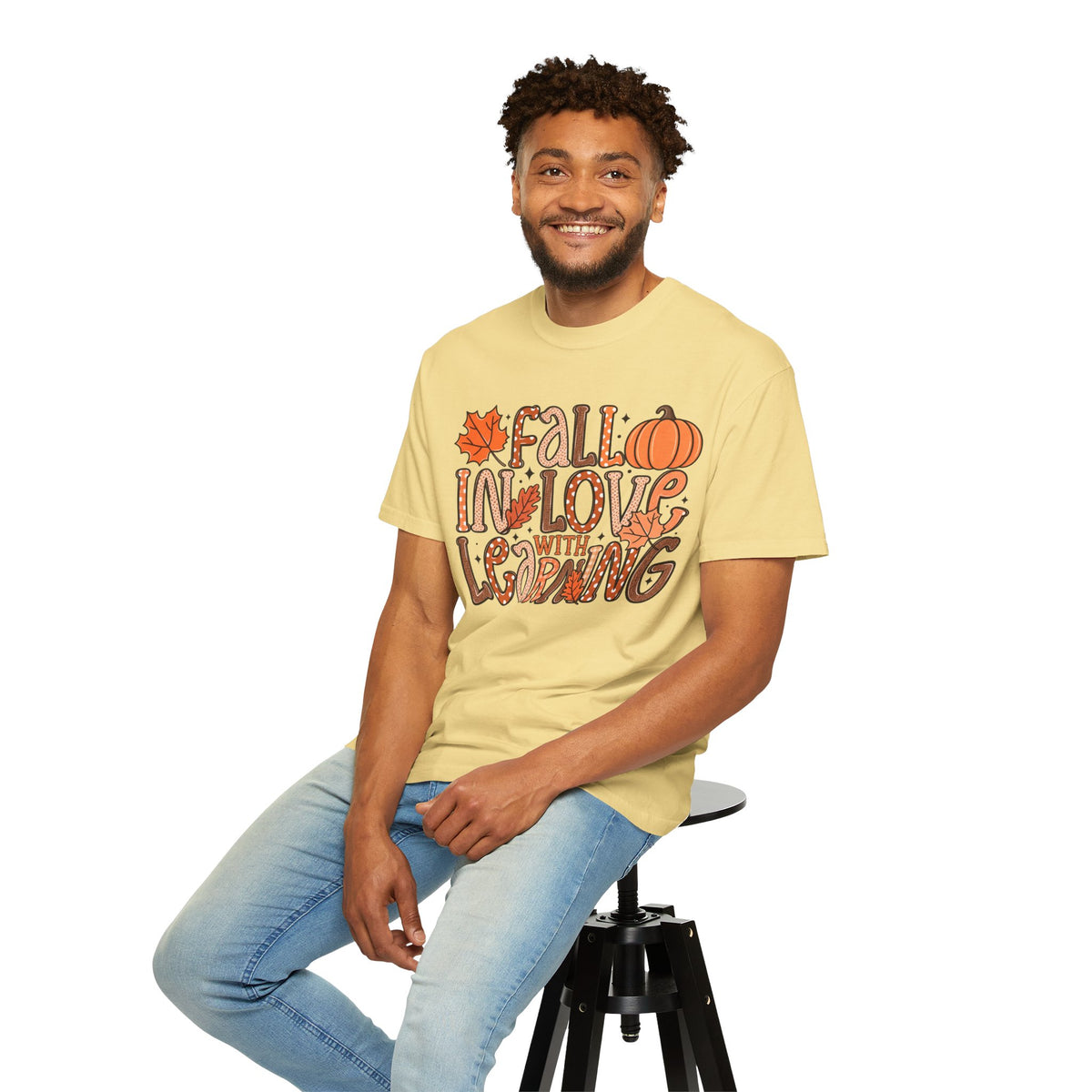 Fall in Love with Learning T-Shirt | Teacher Autumn Pumpkin Leaves