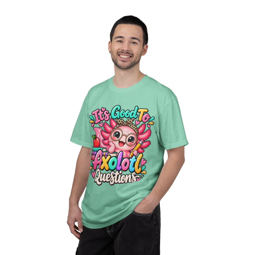 It's Good To Axolotl Questions Brenda Tee | Cute Axolotl Cartoon, Colorful Study Design