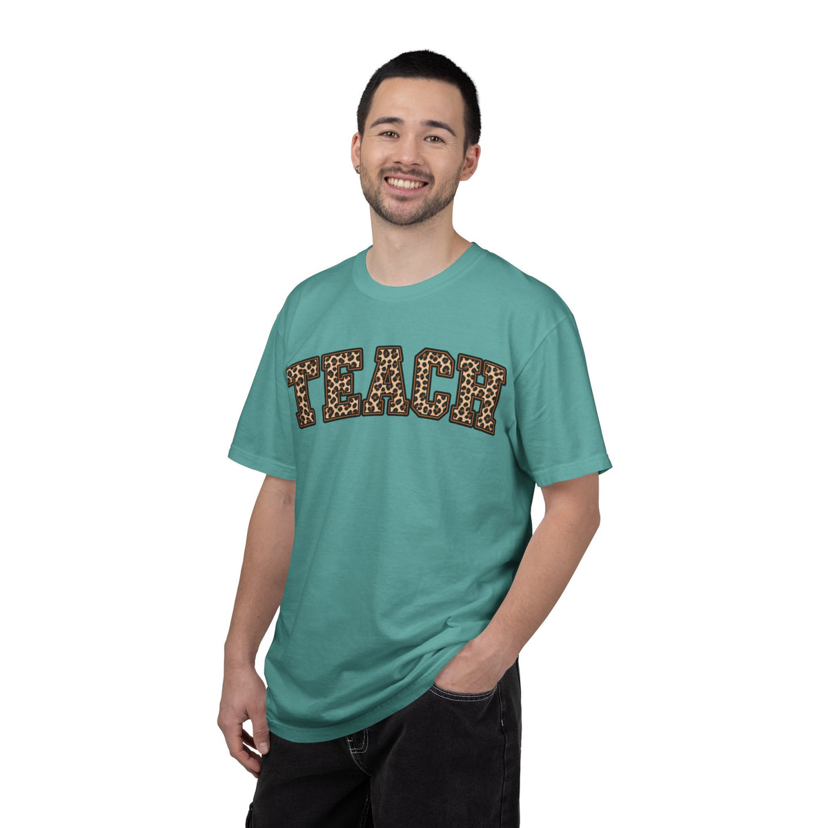 Leopard Print TEACH T-Shirt | Teacher Shirt, Animal Print Typography
