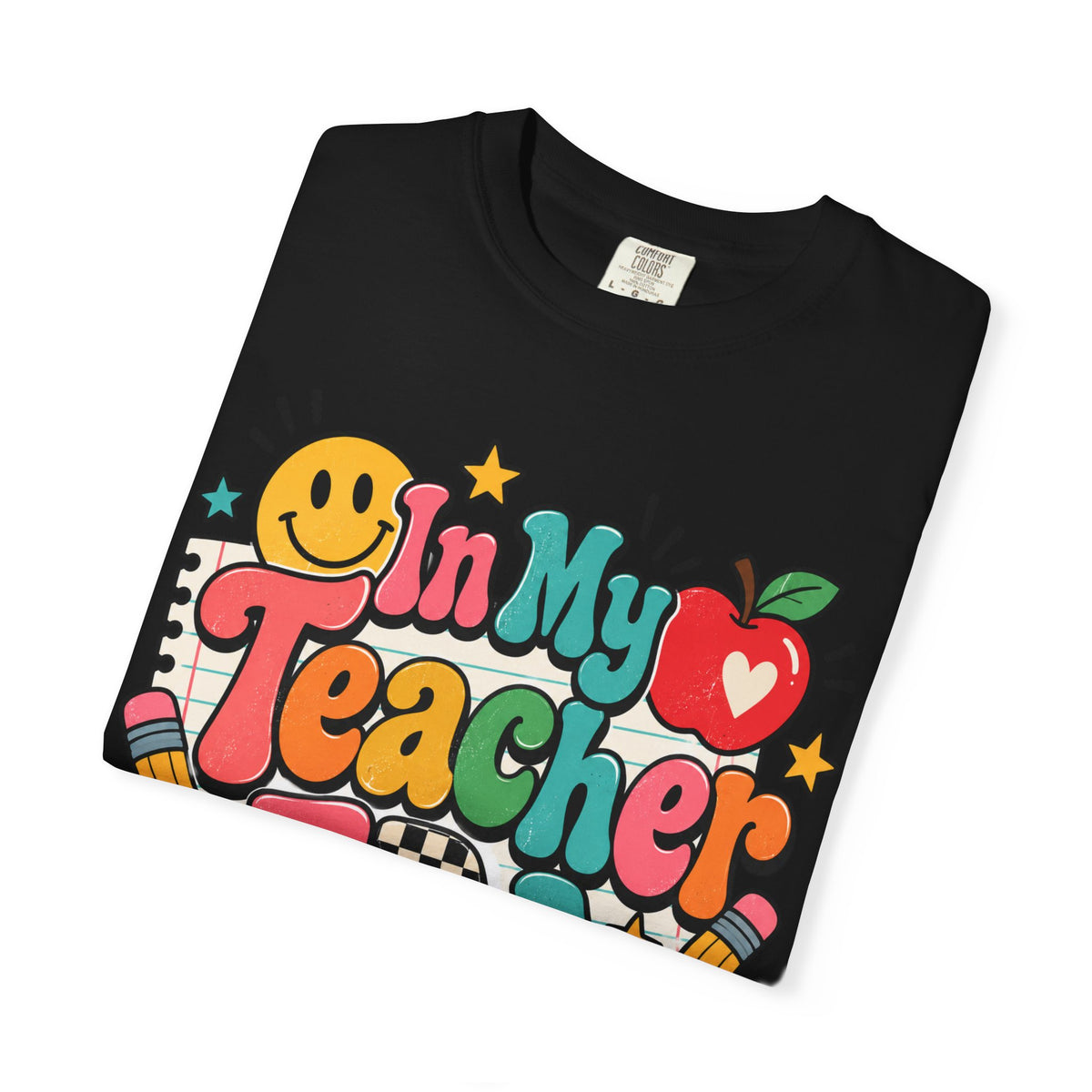 In My Teacher Era T-shirt | Retro School Graphic, Apple & Pencils