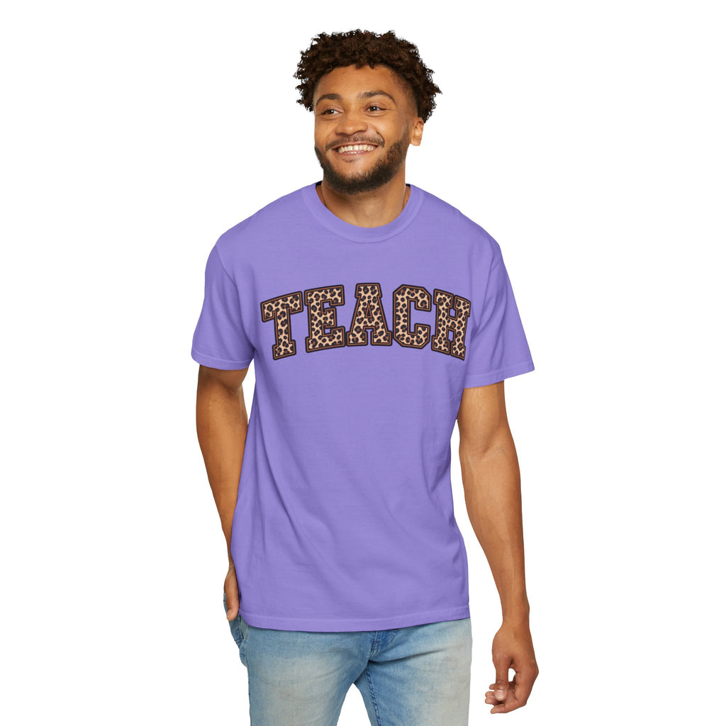 Leopard Print TEACH T-Shirt | Teacher Shirt, Animal Print Typography