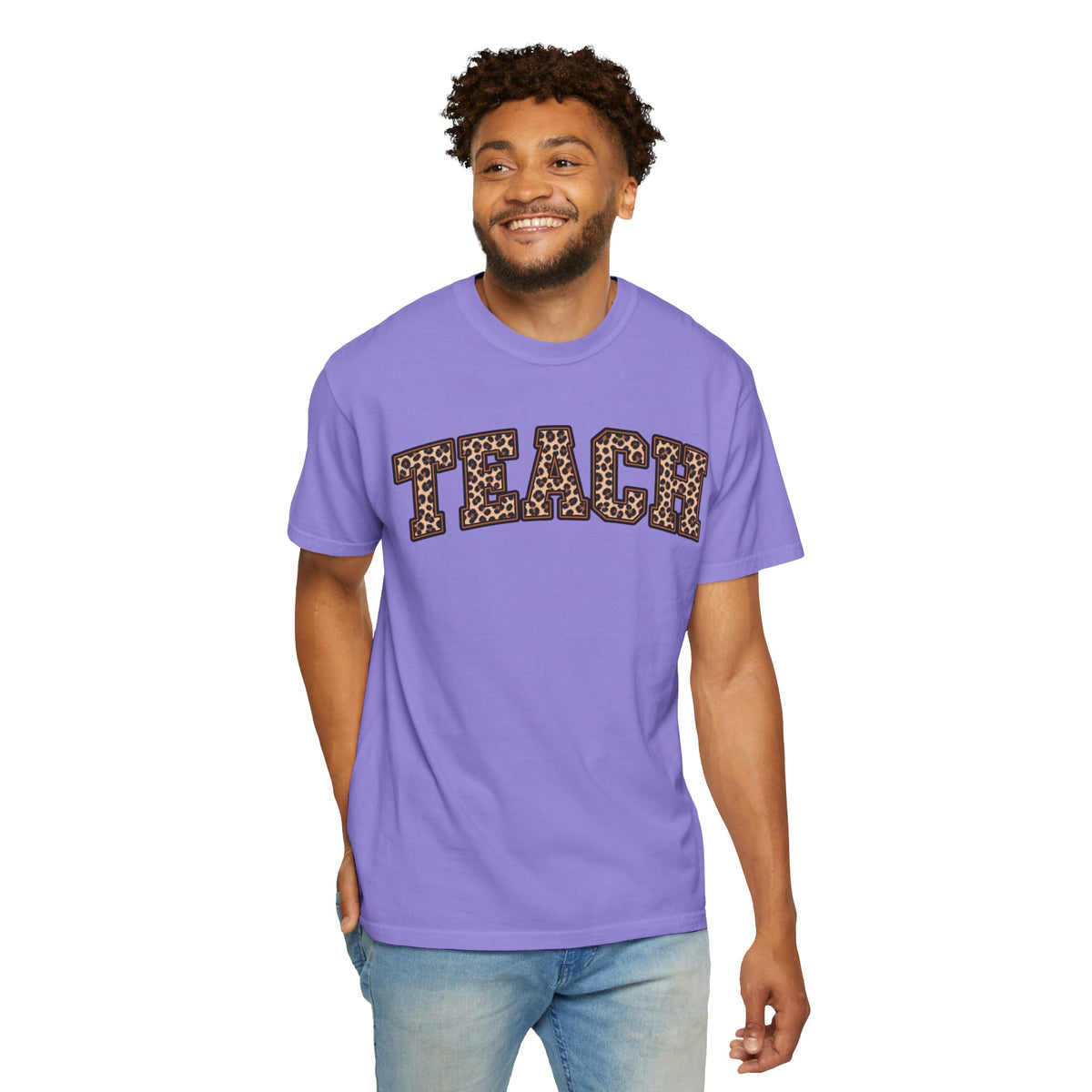 Leopard Print TEACH T-Shirt | Teacher Shirt, Animal Print Typography