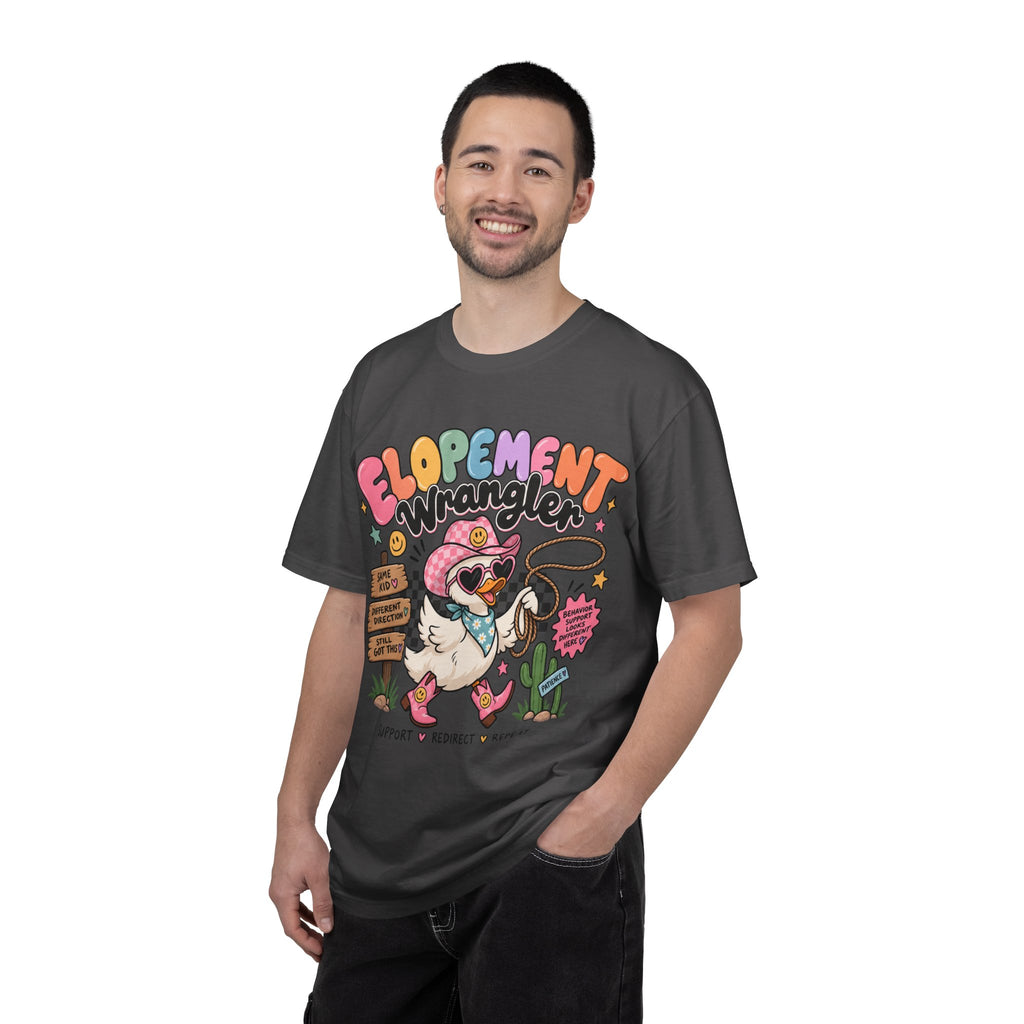 Elopement T-shirt | Cute Cowboy Sloth Illustration, Western Floral Tee