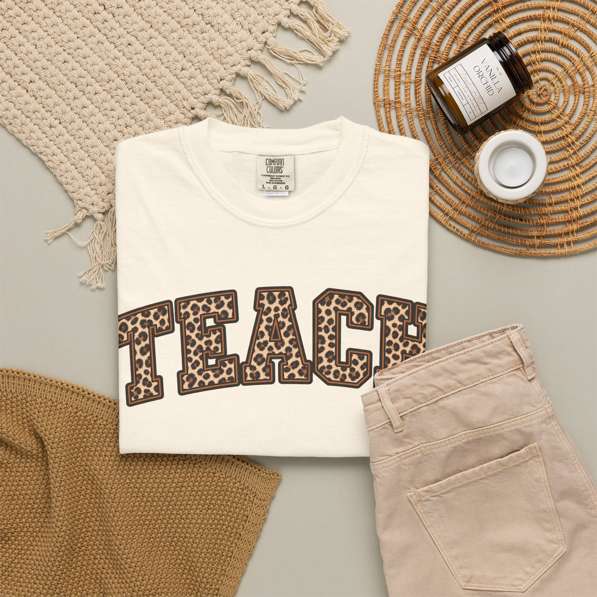 Leopard Print TEACH T-Shirt | Teacher Shirt, Animal Print Typography
