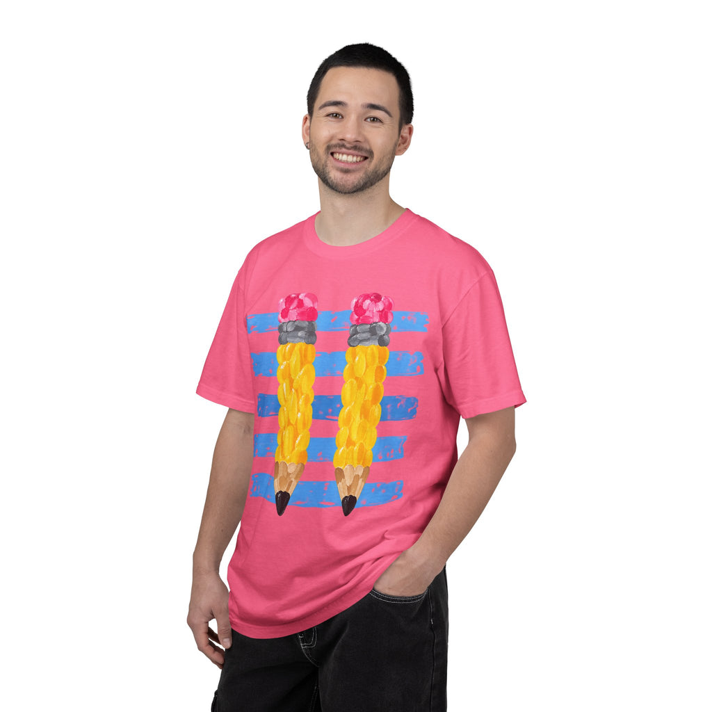 Braided Pencil Illustration T-Shirt | School Art Teacher Tee