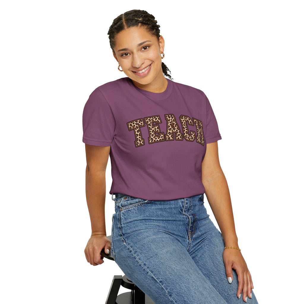 Leopard Print TEACH T-Shirt | Teacher Shirt, Animal Print Typography