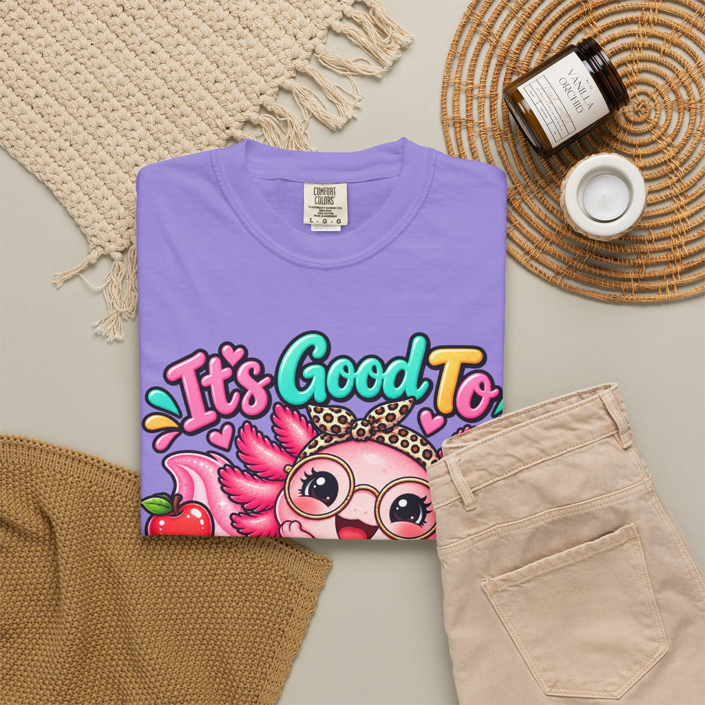It's Good To Axolotl Questions Brenda Tee | Cute Axolotl Cartoon, Colorful Study Design