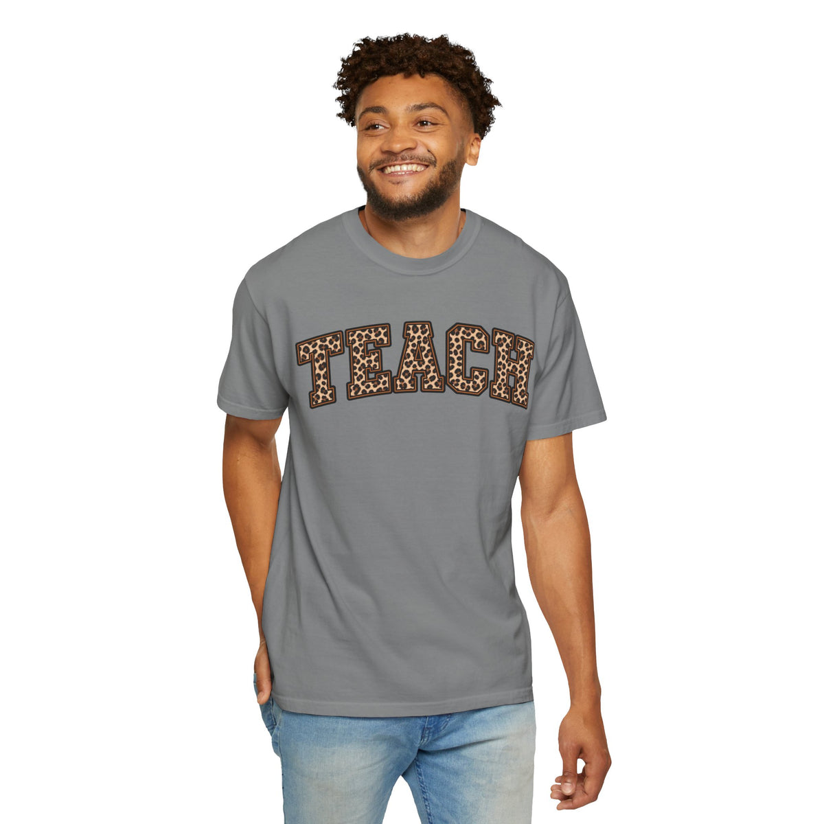 Leopard Print TEACH T-Shirt | Teacher Shirt, Animal Print Typography