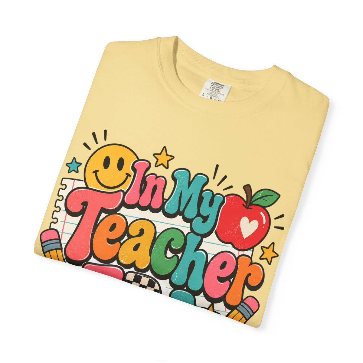 In My Teacher Era T-shirt | Retro School Graphic, Apple & Pencils