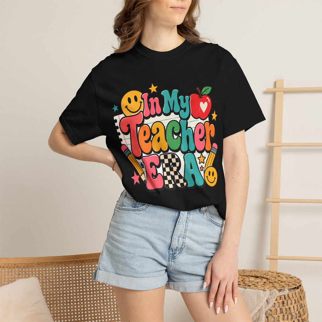 In My Teacher Era T-shirt | Retro School Graphic, Apple & Pencils