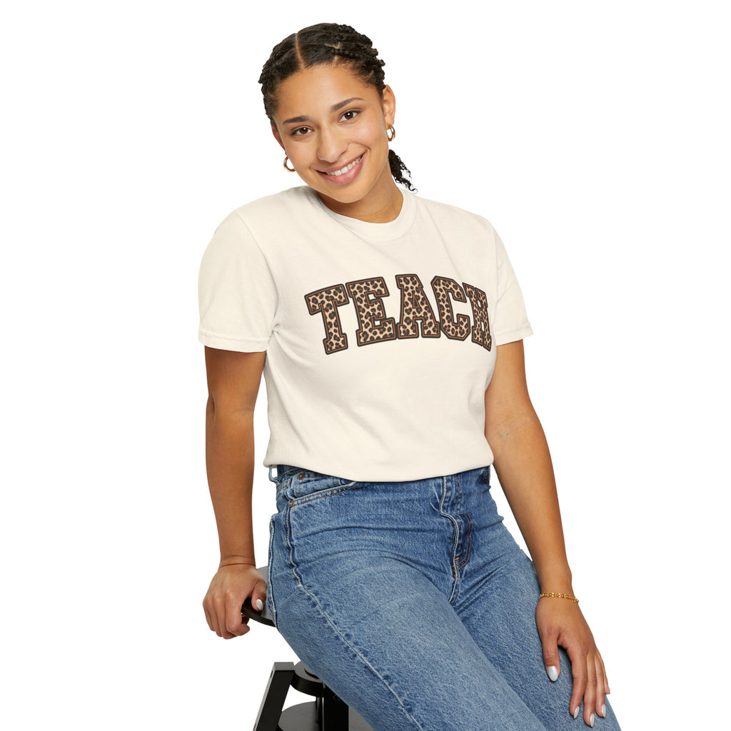 Leopard Print TEACH T-Shirt | Teacher Shirt, Animal Print Typography