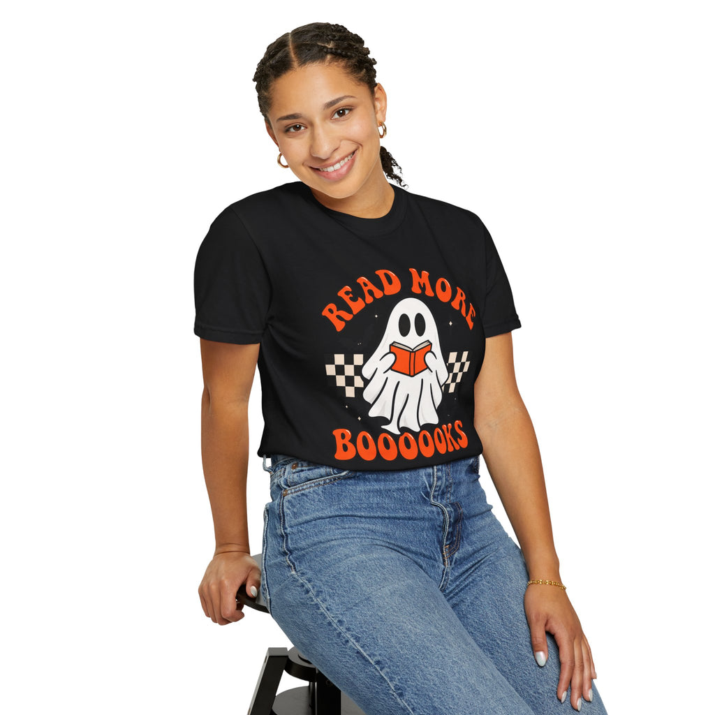 Read More Booooks ghost reading T-Shirt | Halloween book lover tee