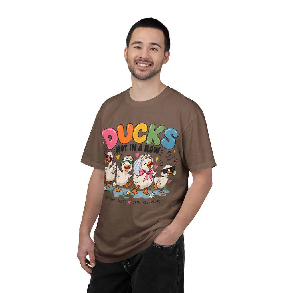 Ducks Not In A Row tee | Cute Duck Illustration T-Shirt, Different Paths Same Adventure