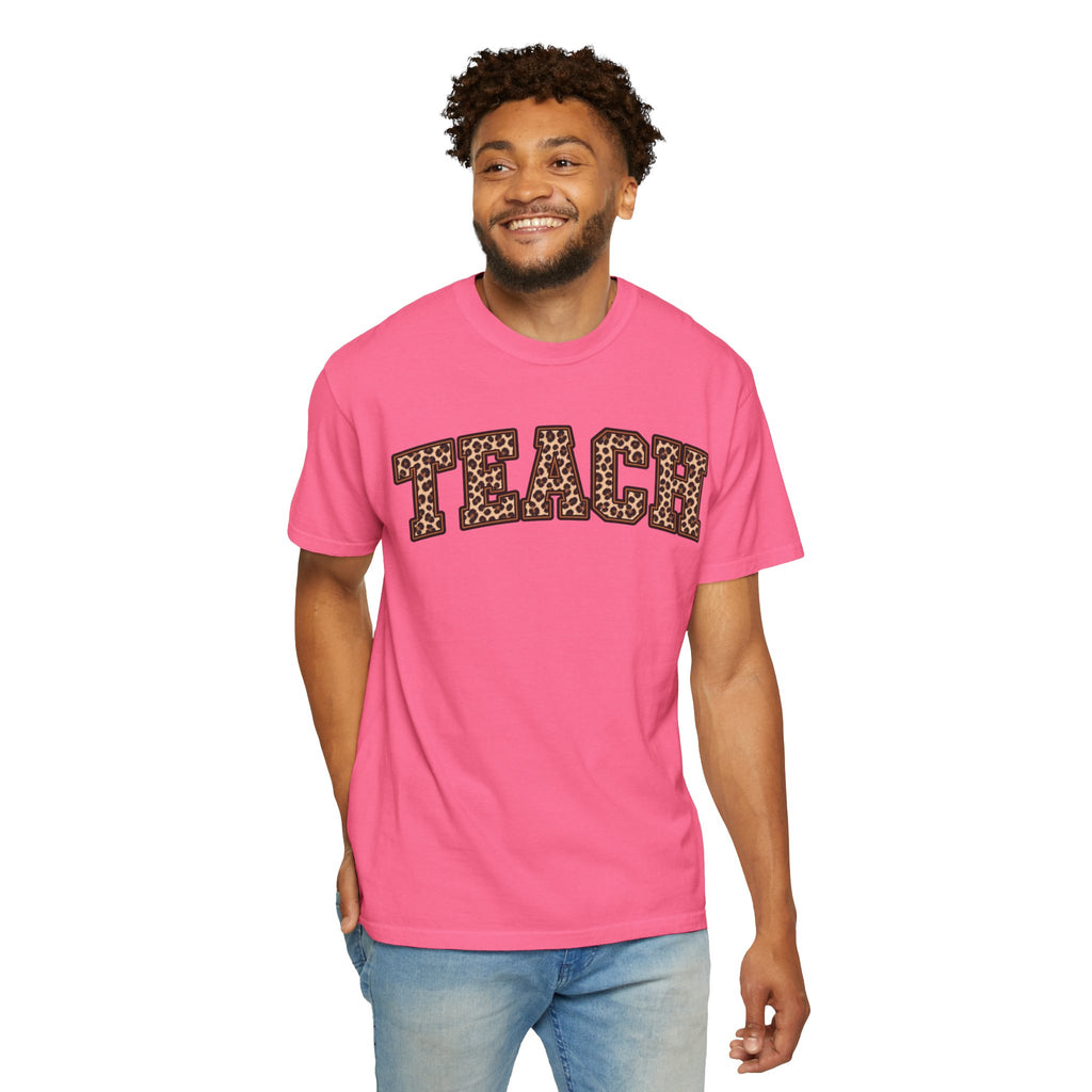 Leopard Print TEACH T-Shirt | Teacher Shirt, Animal Print Typography