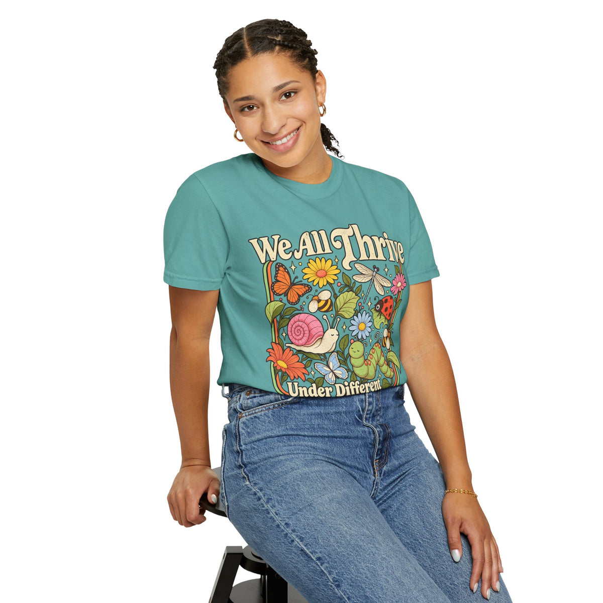 We All Thrive Under Different Conditions T-shirt | Floral Nature Illustration