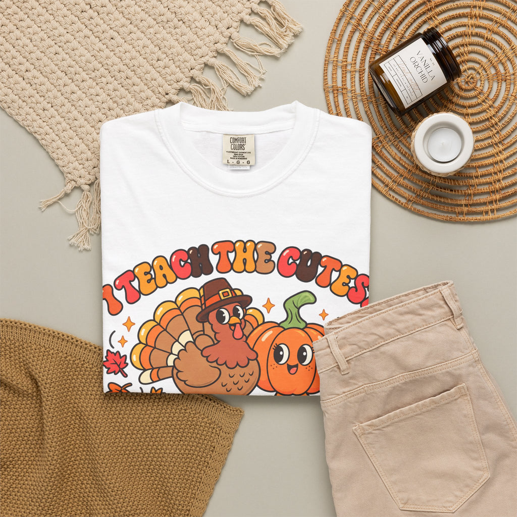 I Teach the Cutest Little Turkeys T-shirt | Thanksgiving Teacher Shirt