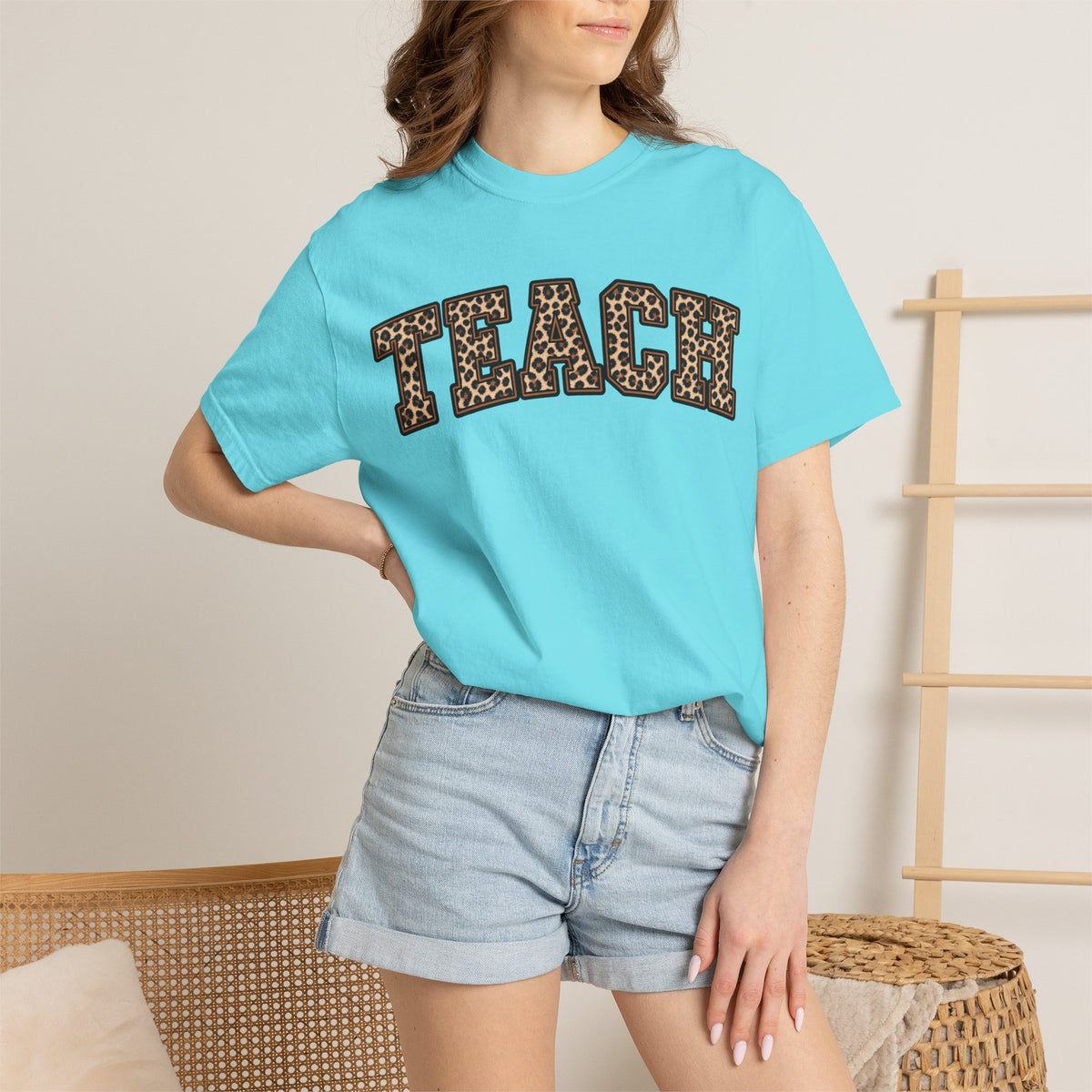 Leopard Print TEACH T-Shirt | Teacher Shirt, Animal Print Typography