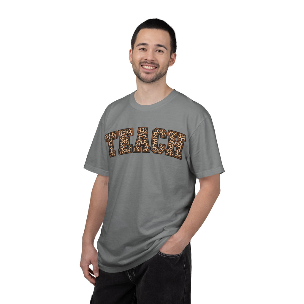 Leopard Print TEACH T-Shirt | Teacher Shirt, Animal Print Typography