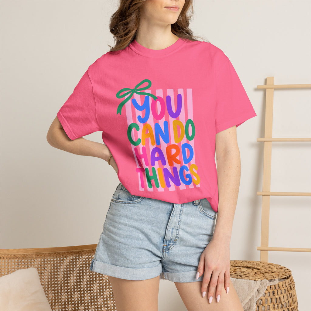 You Can Do Hard Things T-shirt | Colorful Motivational Typography