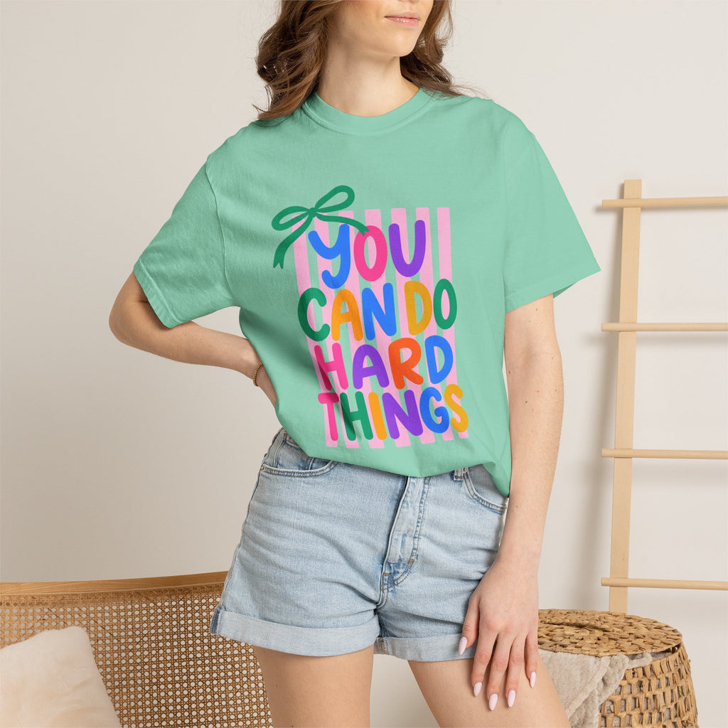 You Can Do Hard Things T-shirt | Colorful Motivational Typography