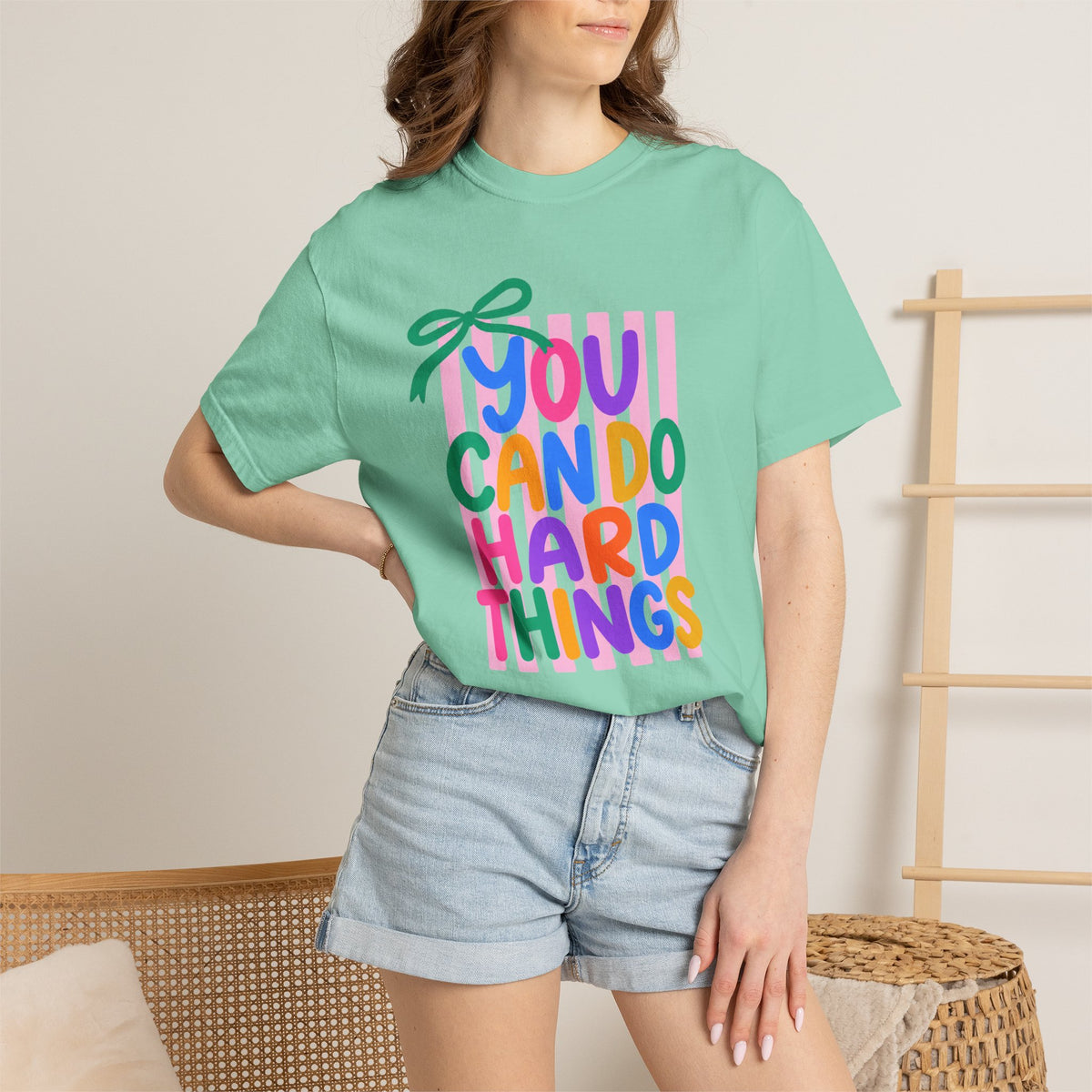 You Can Do Hard Things T-shirt | Colorful Motivational Typography