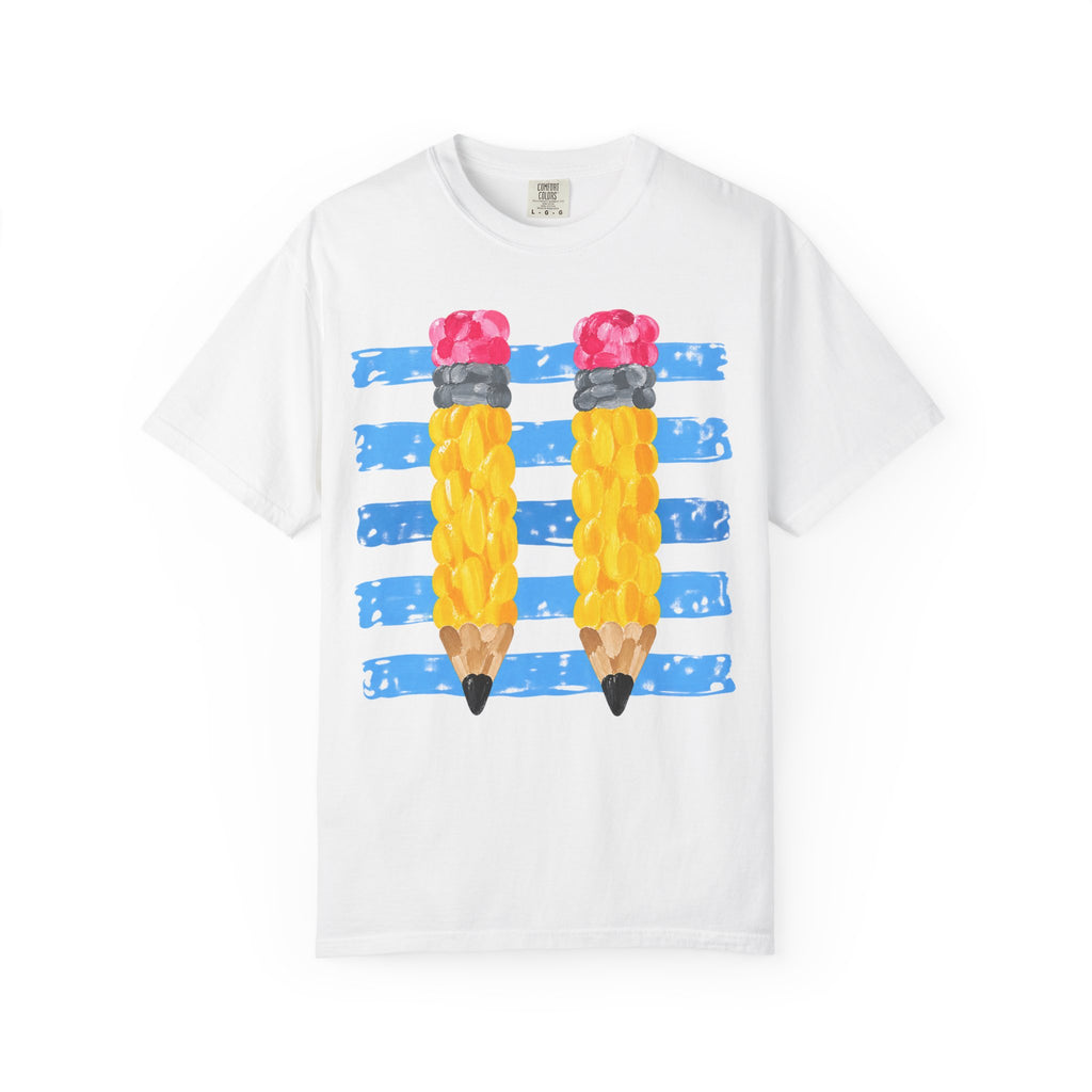 Braided Pencil Illustration T-Shirt | School Art Teacher Tee
