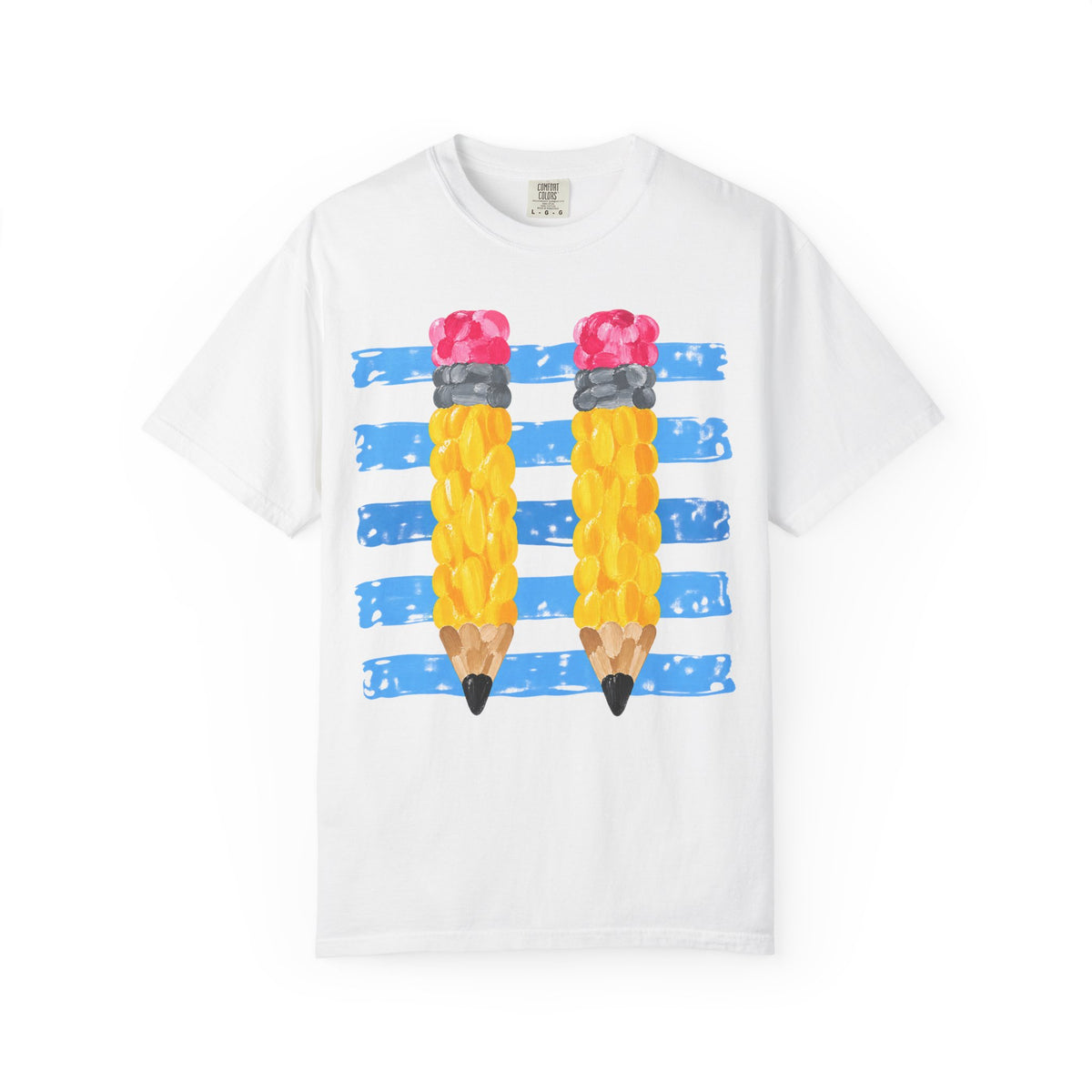 Braided Pencil Illustration T-Shirt | School Art Teacher Tee