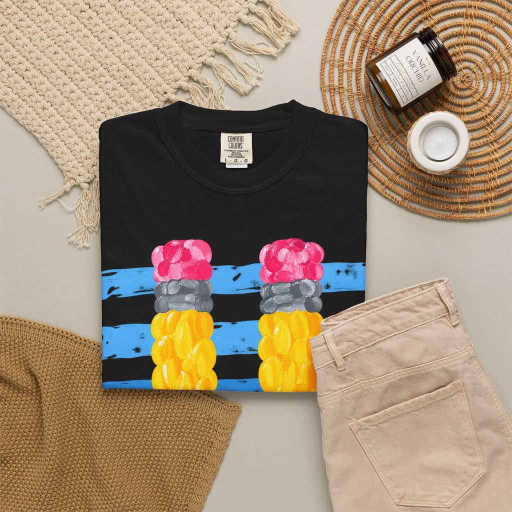 Braided Pencil Illustration T-Shirt | School Art Teacher Tee