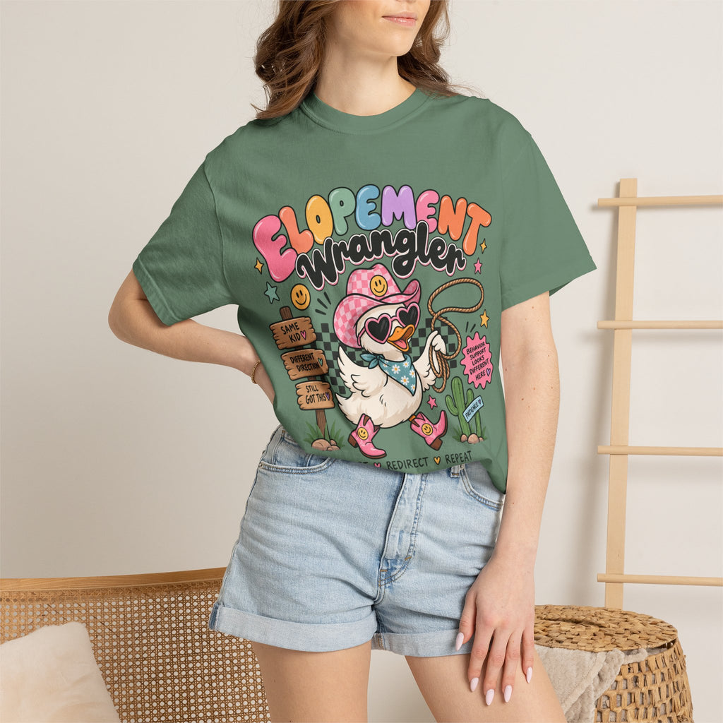 Elopement T-shirt | Cute Cowboy Sloth Illustration, Western Floral Tee