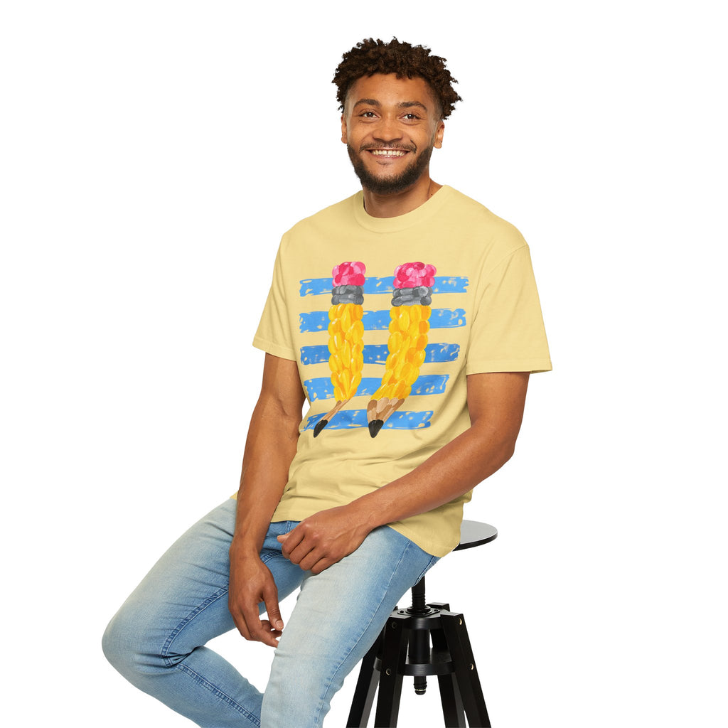 Braided Pencil Illustration T-Shirt | School Art Teacher Tee